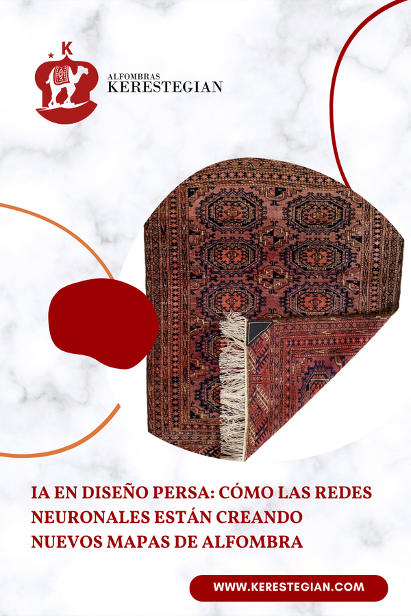 nuevo diseño persa en alfombra con motivos contemporáneos