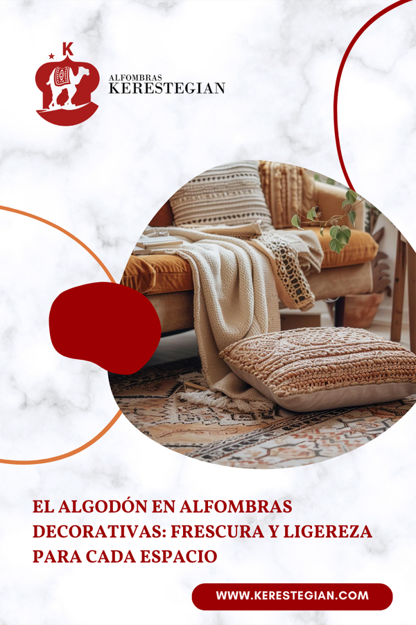 Alfombra de algodón decorativa en sala moderna