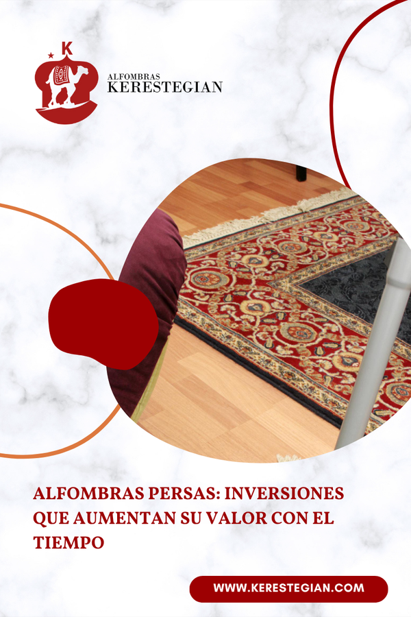 Alfombra persa antigua destacando en una sala elegante