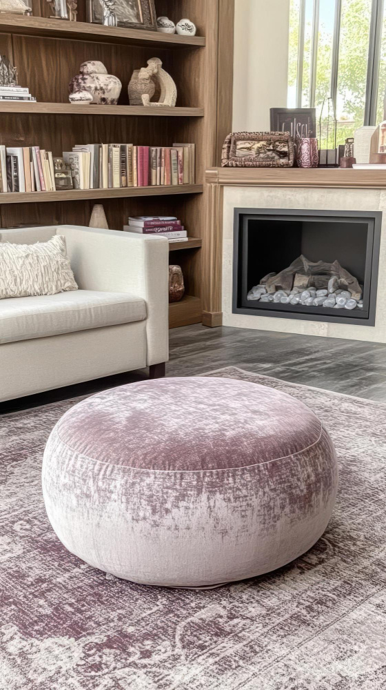 Alfombra moderna en sala minimalista con decoración sencilla