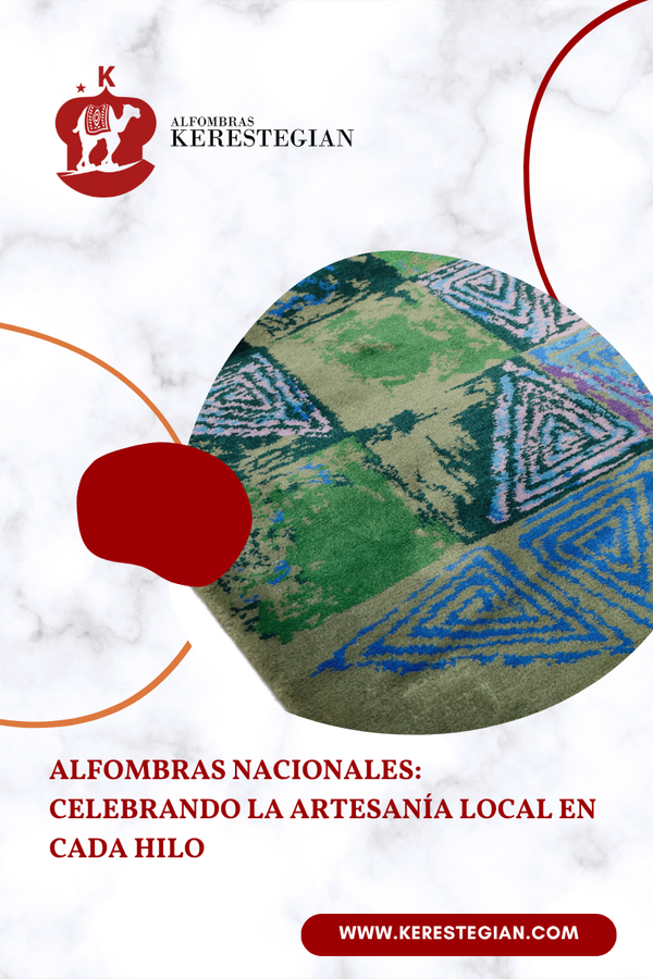 Detalle artesanal de una alfombra nacional hecha a mano
