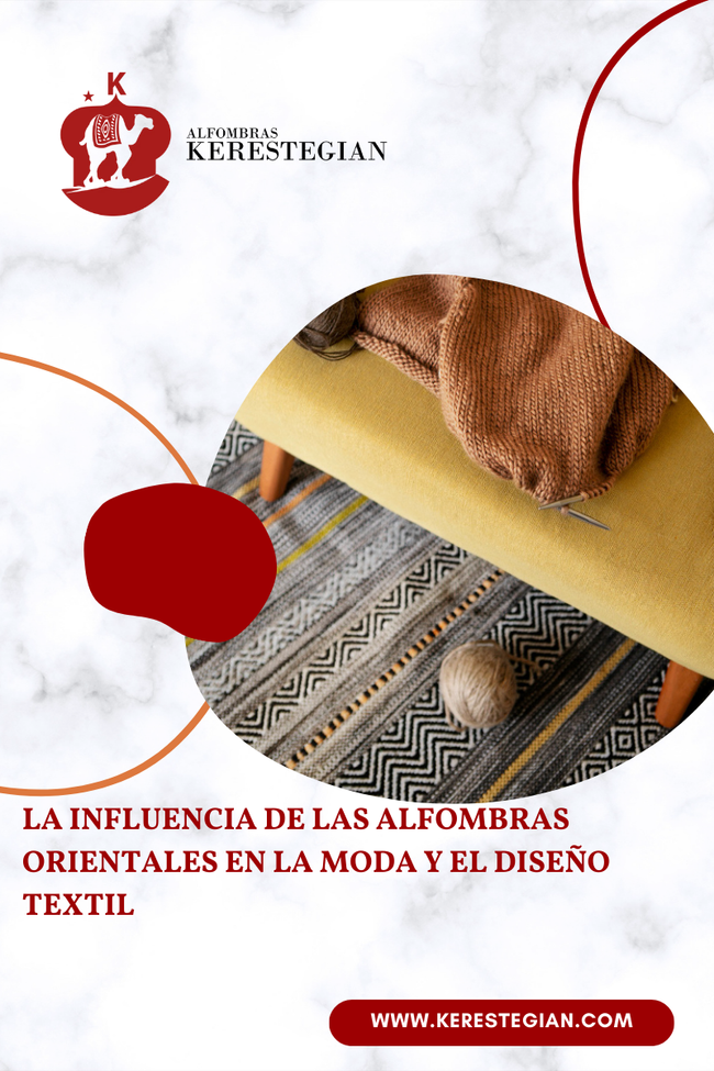 Detalle de una alfombra oriental inspirando diseño textil moderno