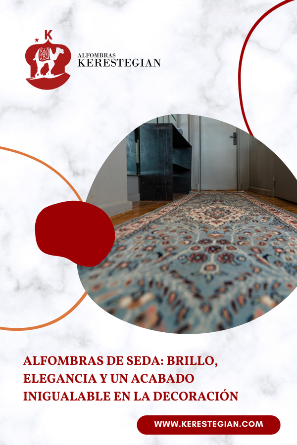 Alfombra de seda elegante con brillo en sala de lujo