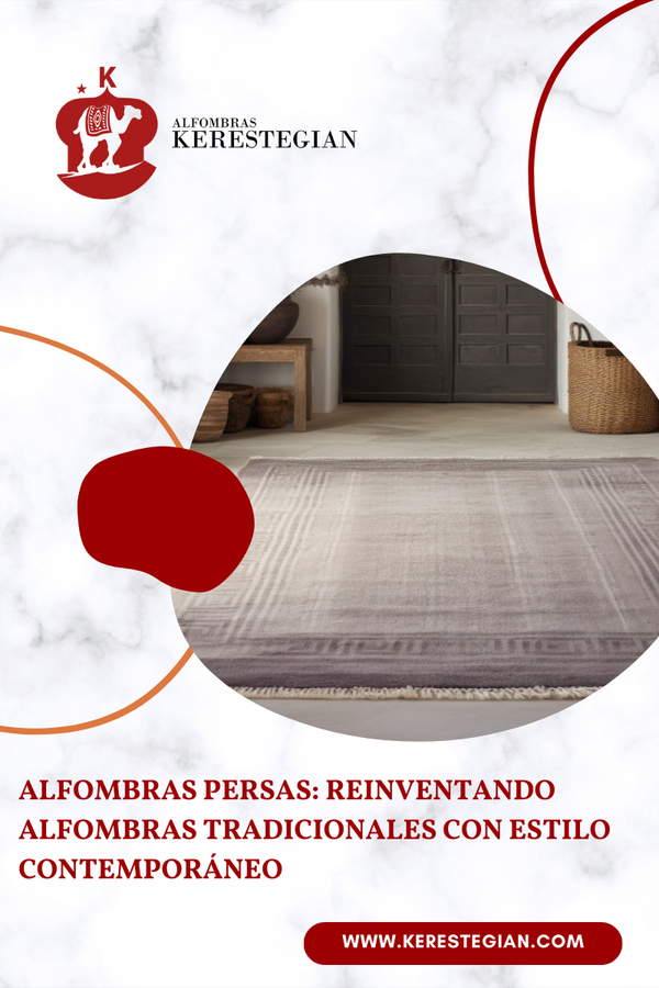 Alfombra persa contemporánea en un salón moderno