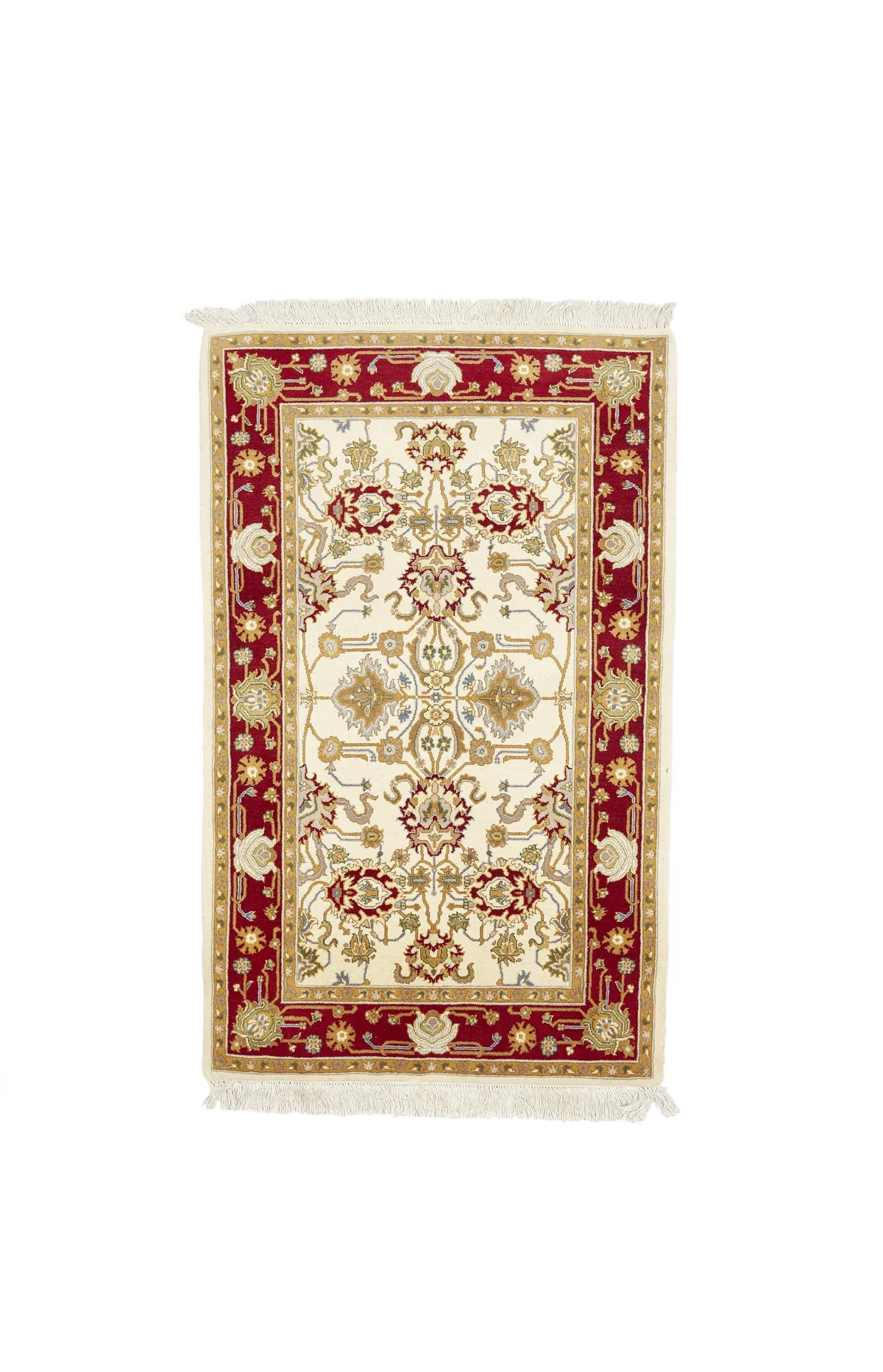 Alfombra de seda y lana destacando brillo y textura