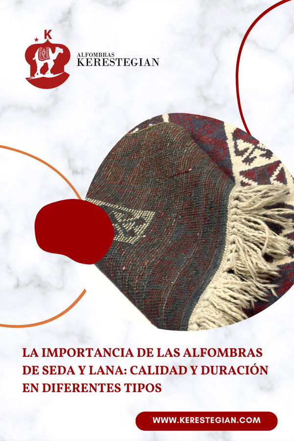 Alfombra de seda y lana destacando brillo y textura