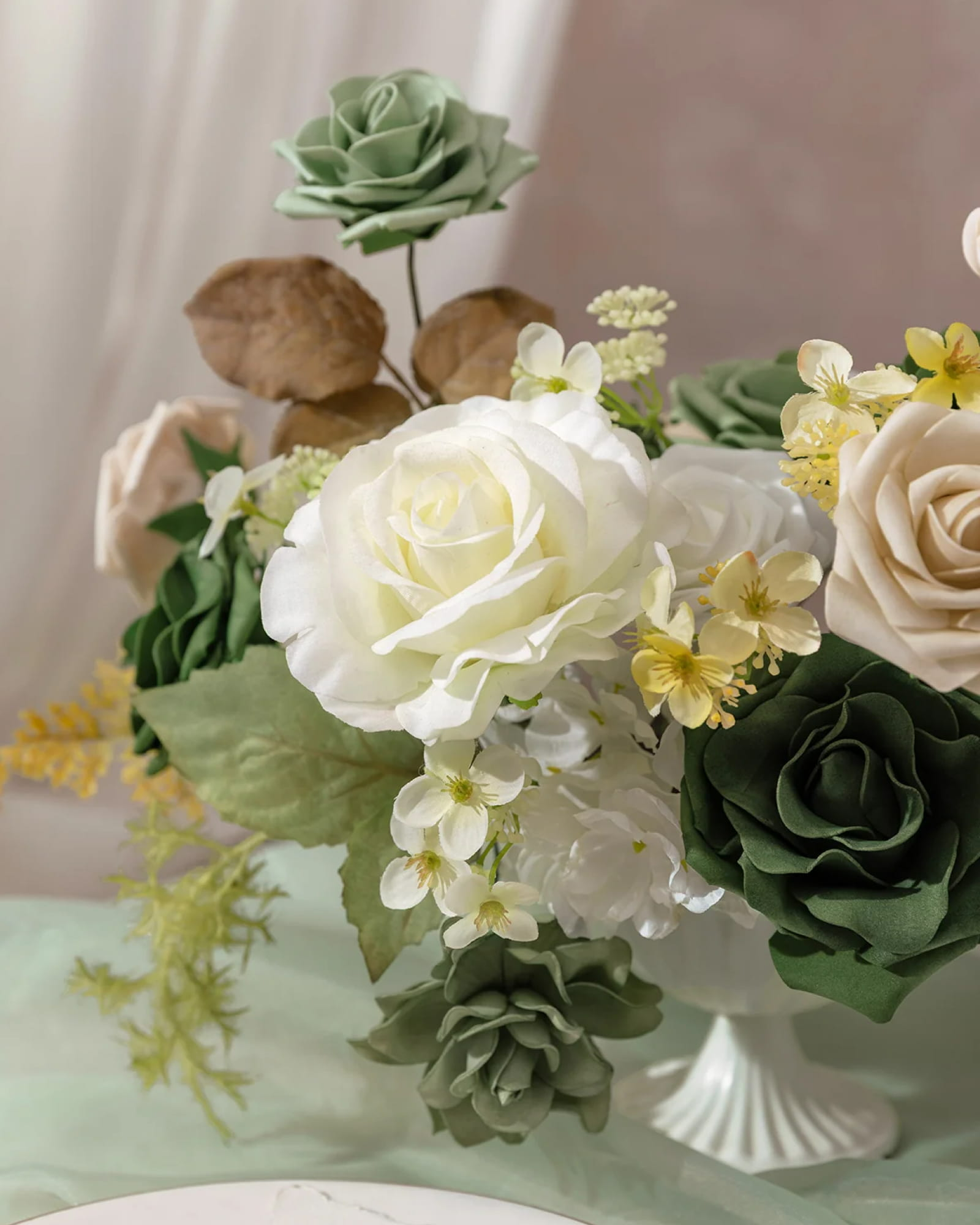Hydrangeas with Stem - White
