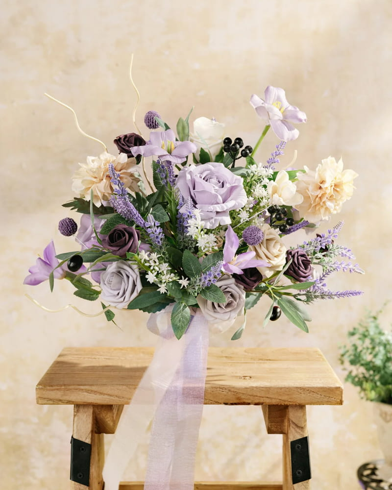 French Lavender & Plum Bridal Bouquet