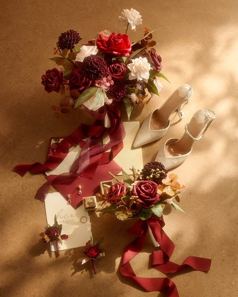 Burgundy Red Romance Wedding