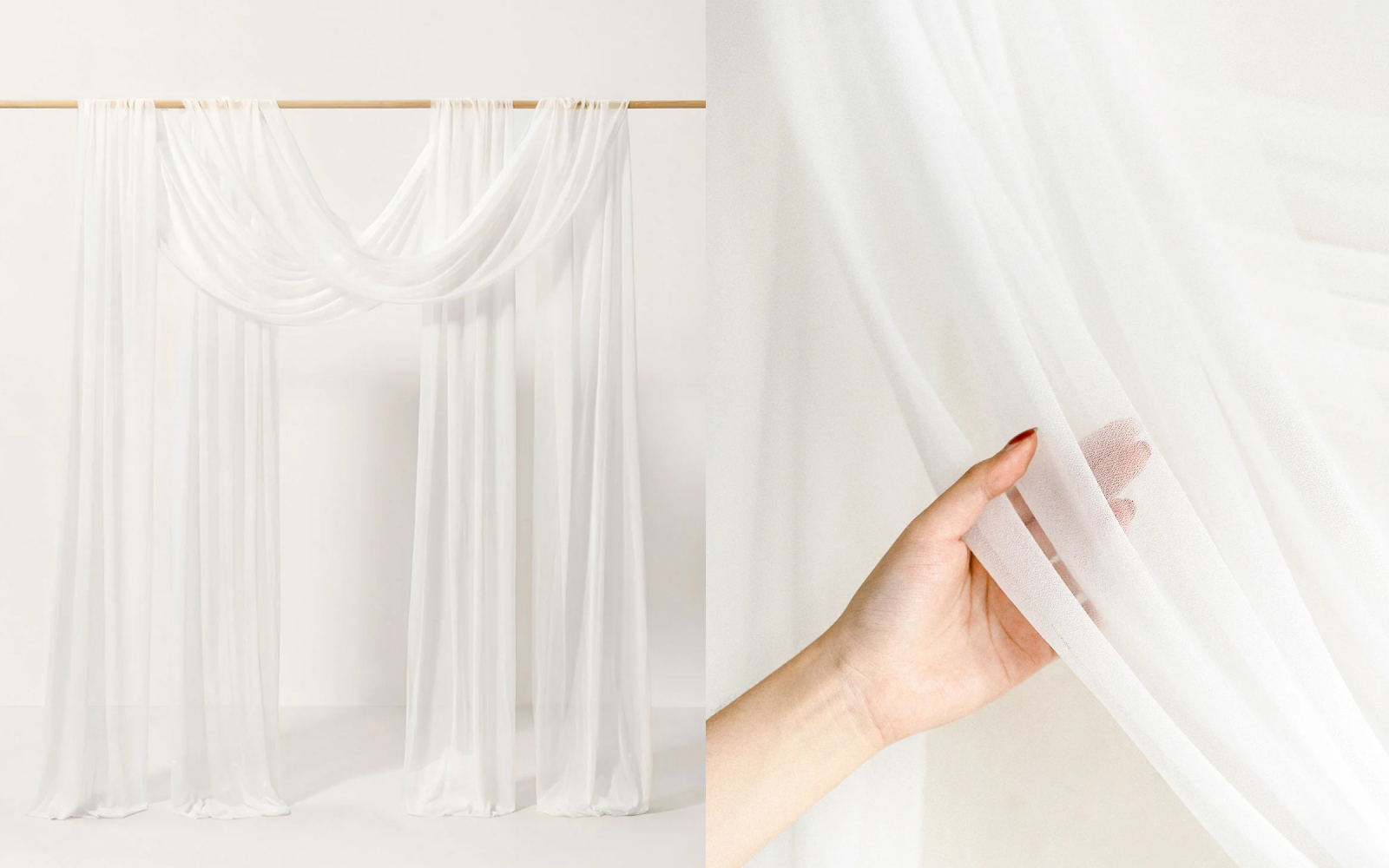 2 Panels Sheer Wedding Arch Draping 30" w x 32ft
