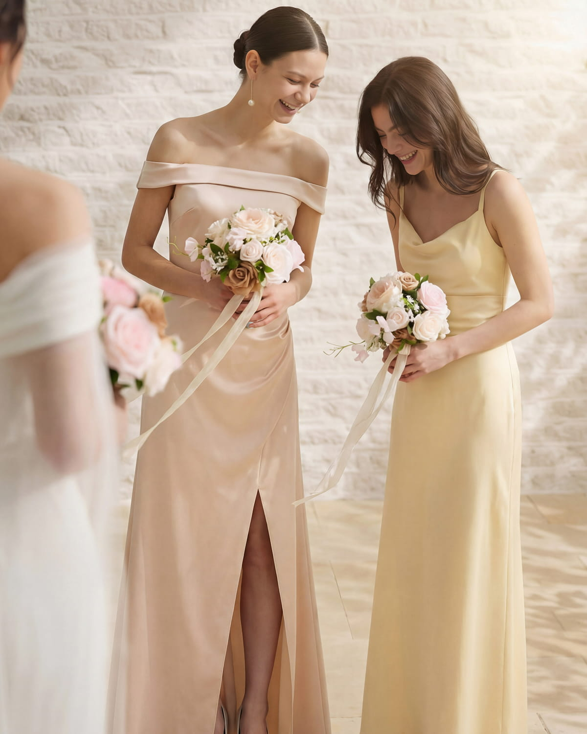 Bridesmaid Bouquet in Powder Pink & Sand Beige