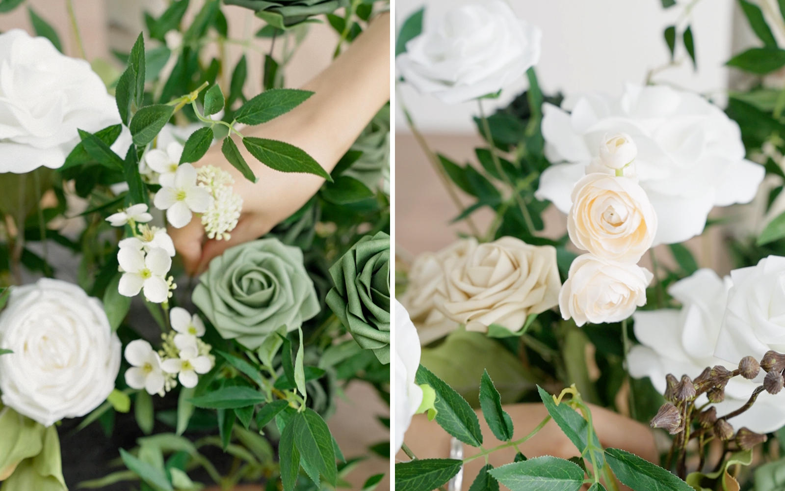 5-in-1 Quintet Floral Boxes in Emerald & Tawny Beige