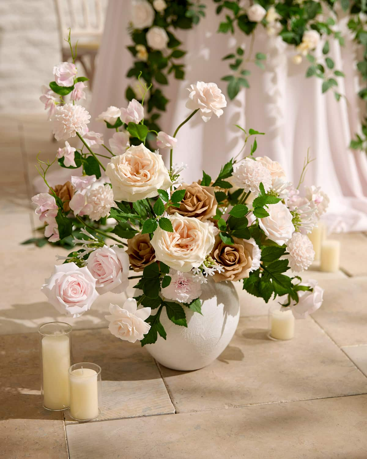 DIY Designer Flower Box in Powder Pink & Sand Beige