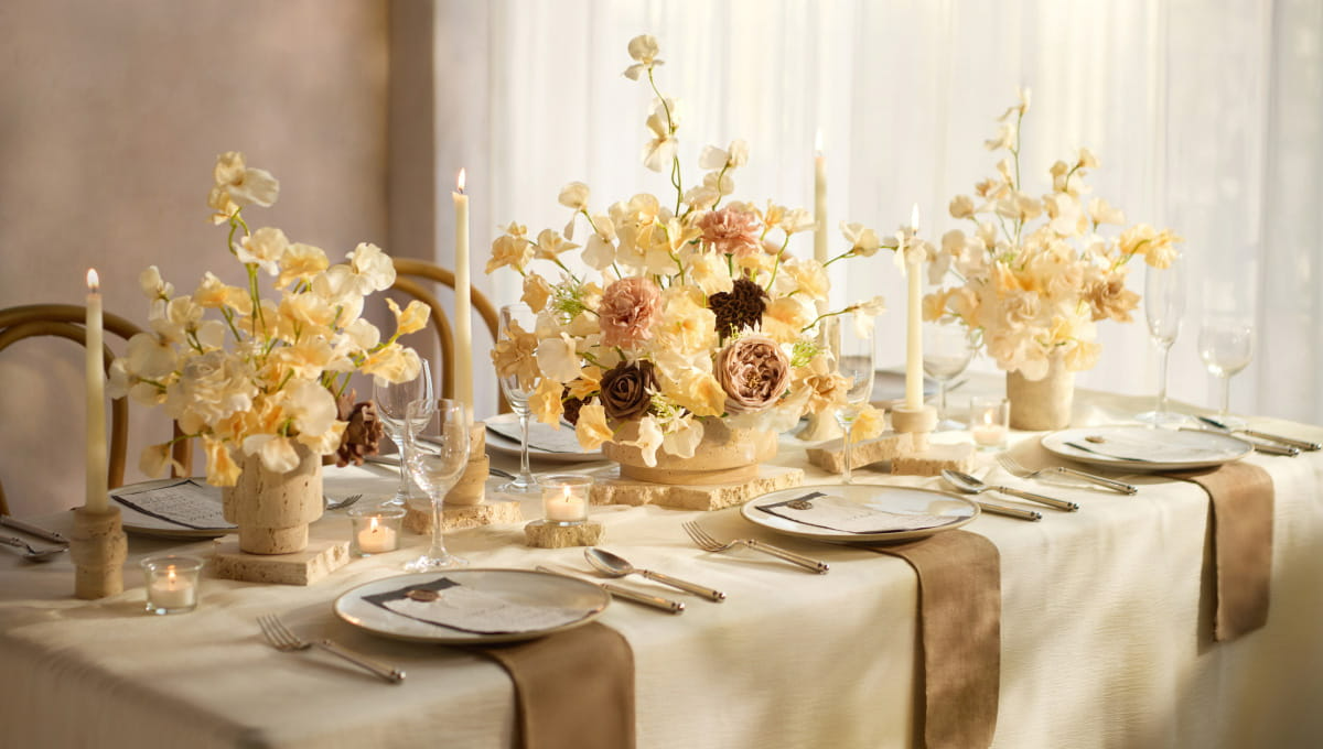 DIY Designer Flower Box in Earth Brown & Butter Yellow