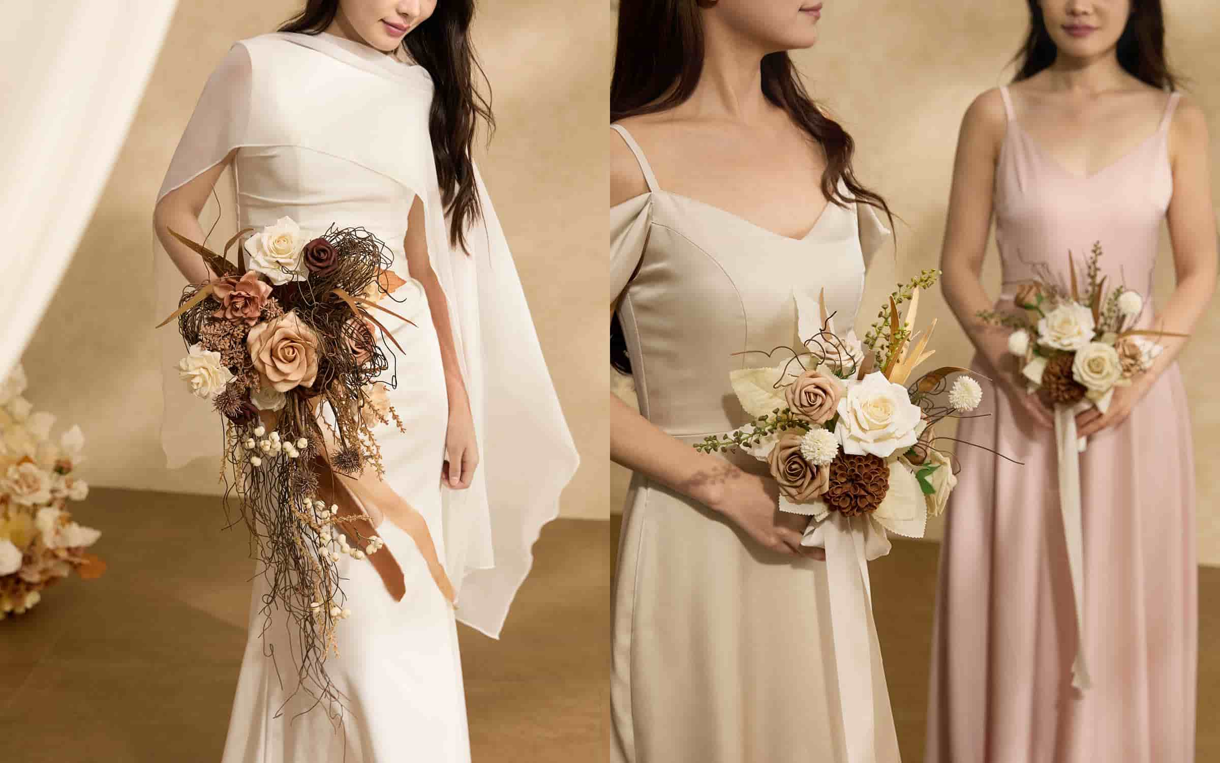 Bridesmaid Posy in Beige Raw Serenity