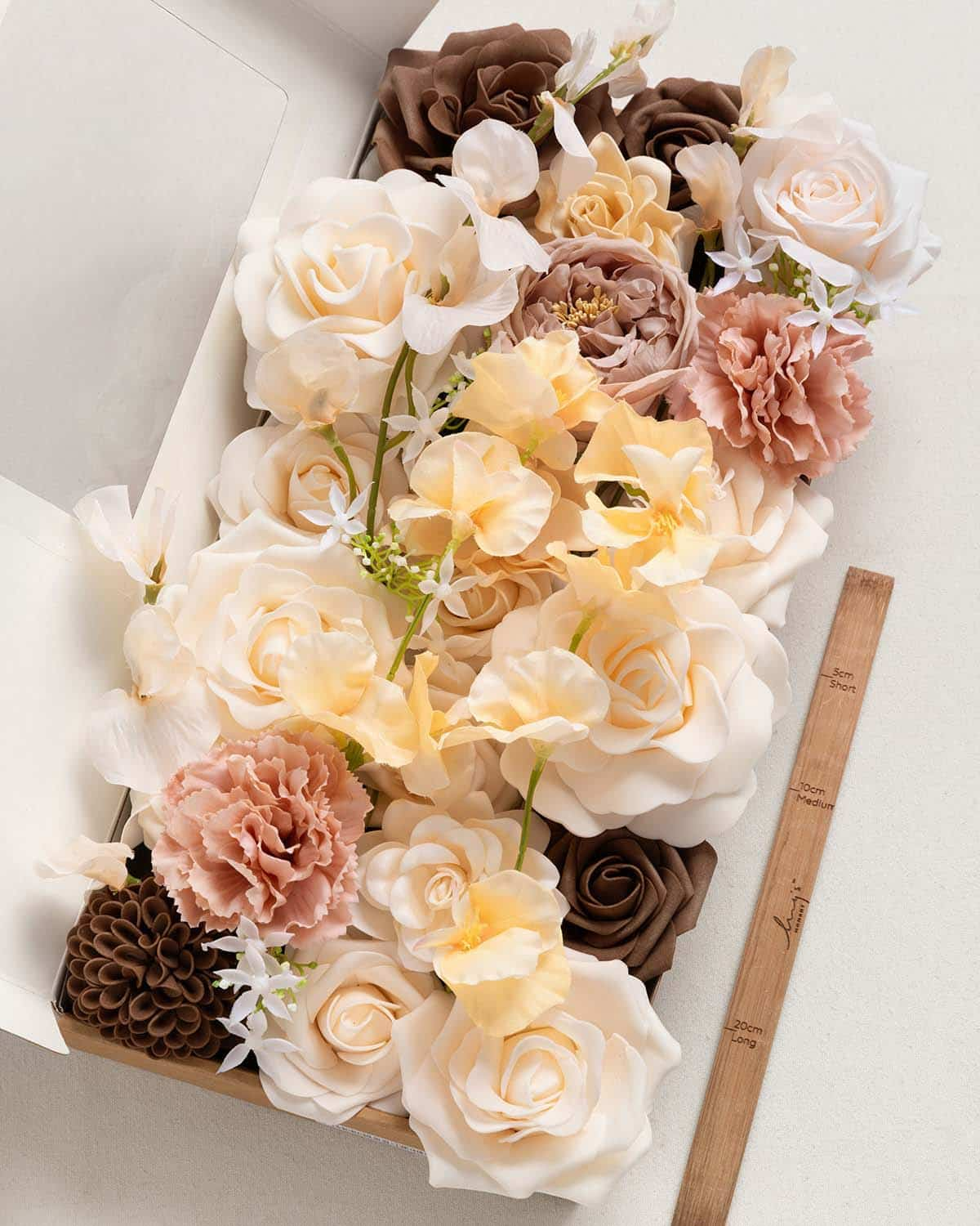 DIY Designer Flower Box in Earth Brown & Butter Yellow