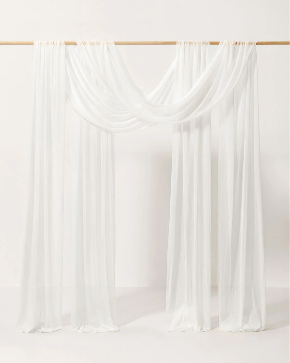 White Sheer Wedding Arch Draping