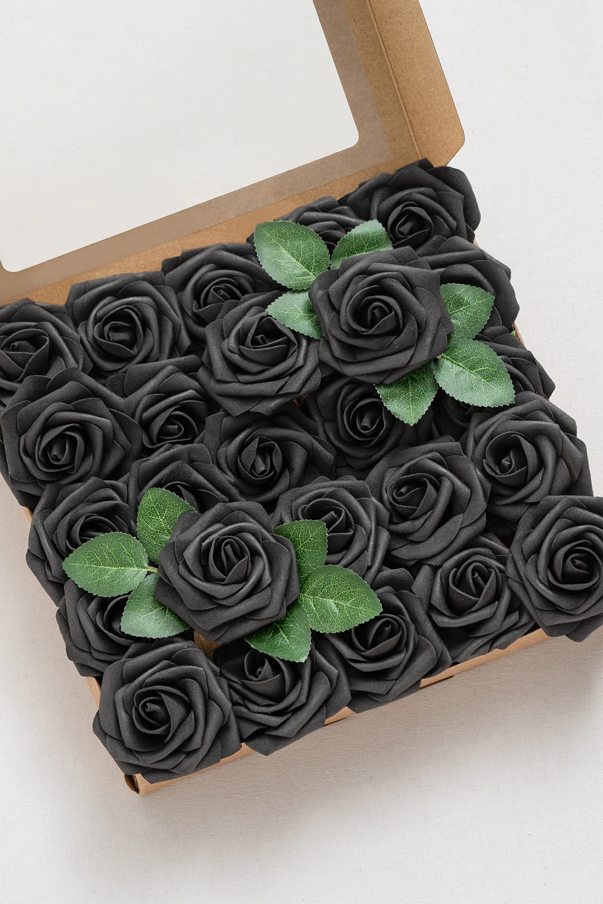 3" Foam Rose with Stem in Black Rose