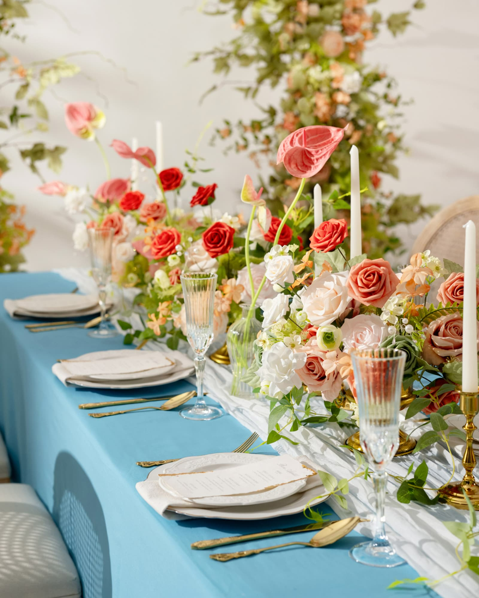 Anthurium Flowers with Stem in Shabby Pink