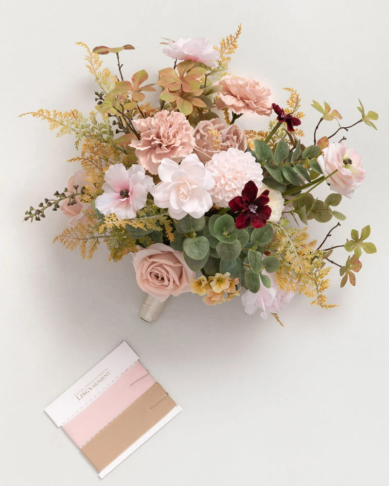 Pink & Olive Green Bridal Bouquet
