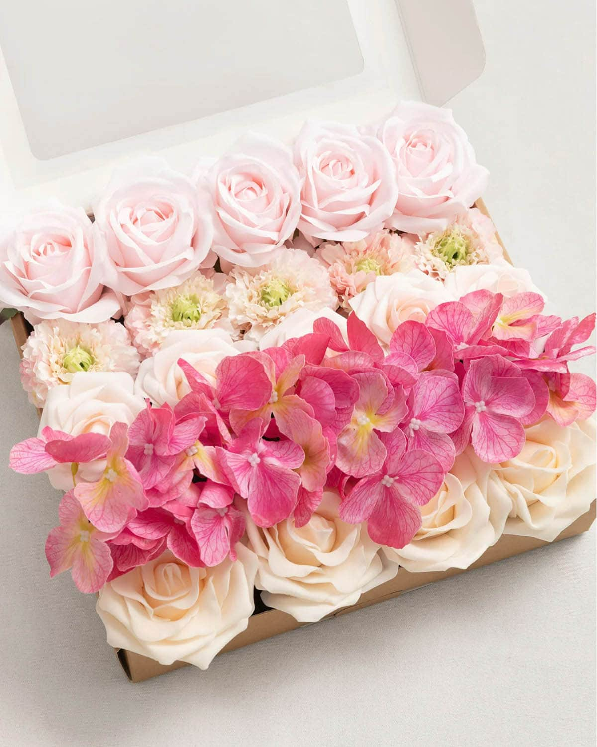 DIY Supporting Flower Boxes in Powder Pink & Berry Pink & Cream