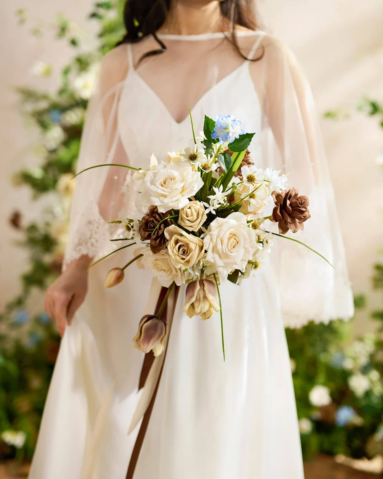 Bridal Bouquet in Earth Brown & Tawny Beige