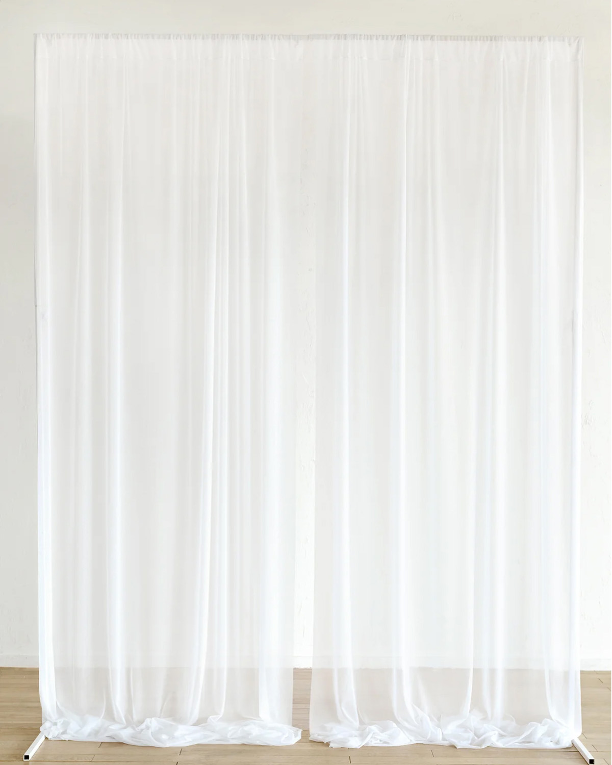White Sheer Backdrop Curtain Panels
