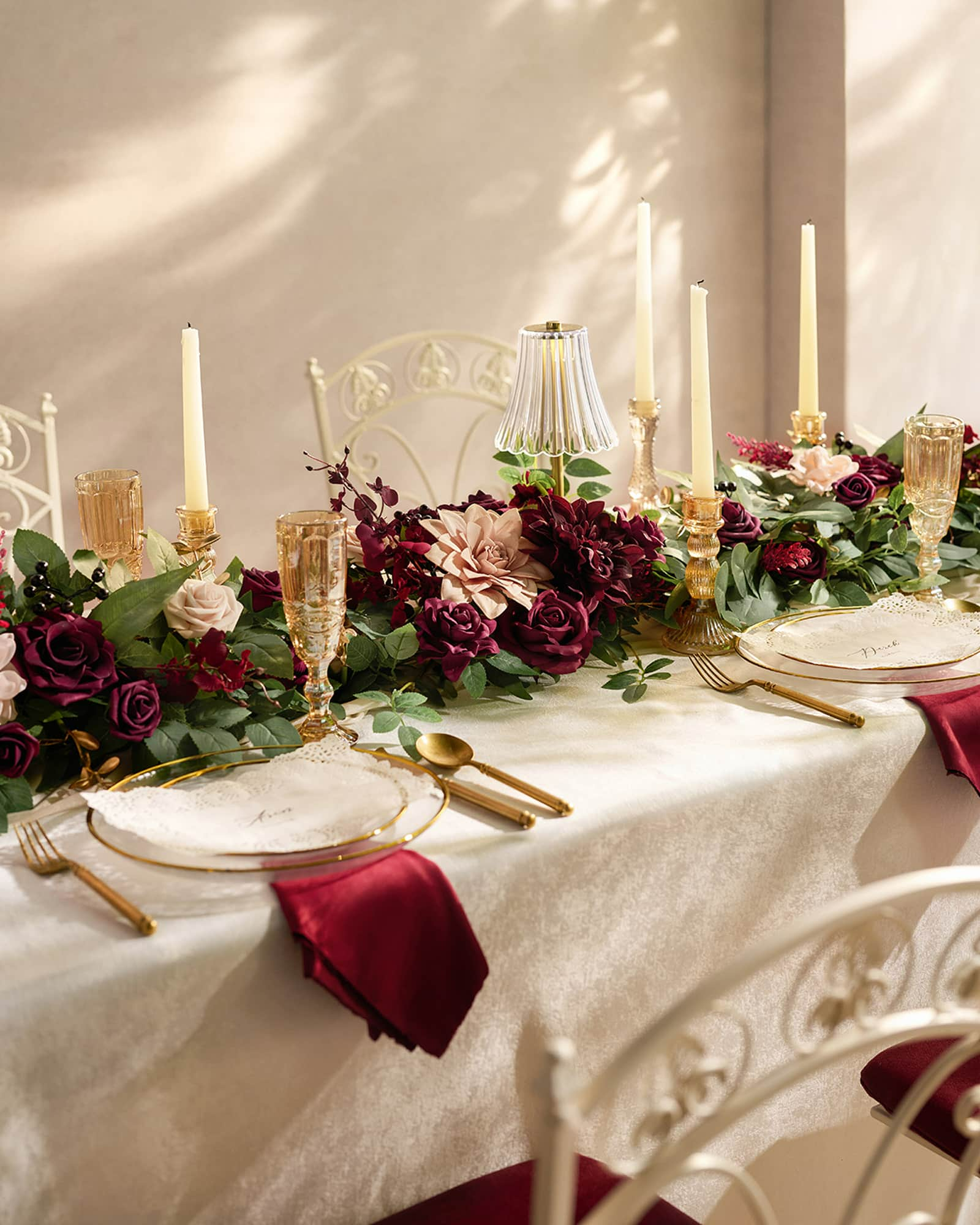 Flower Garland in Romantic Marsala