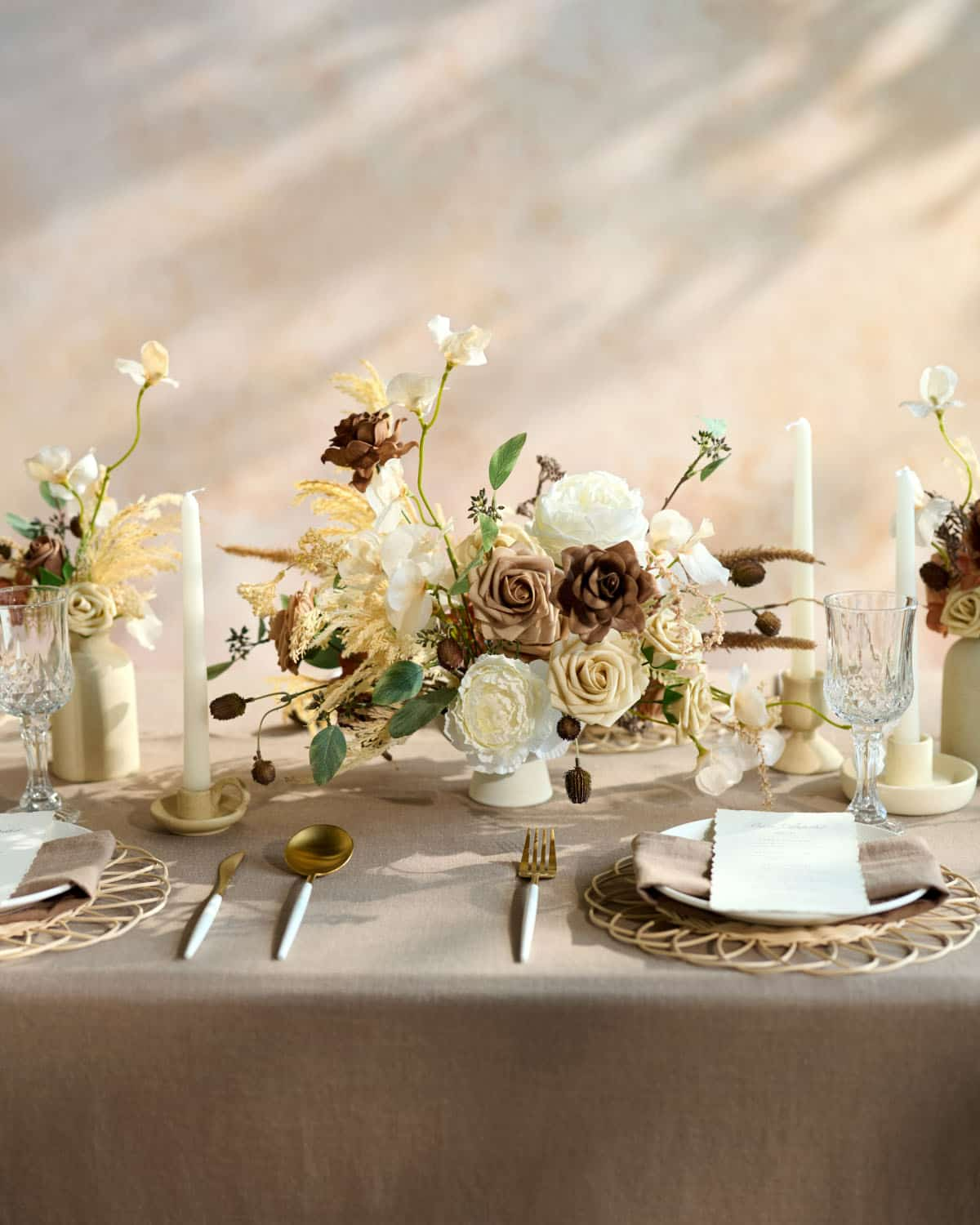 DIY Designer Flower Box in Earth Brown & Tawny Beige