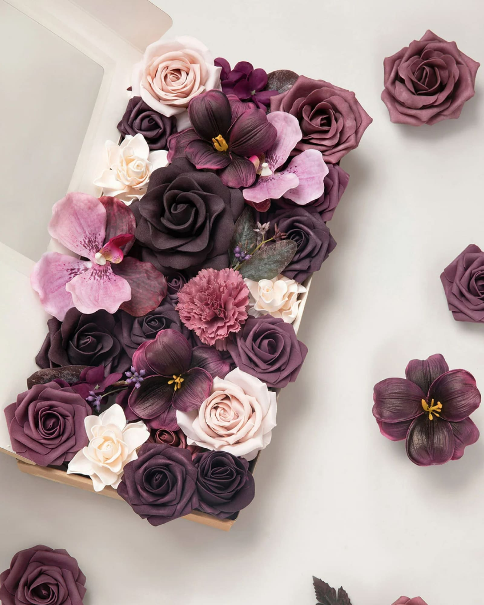 Flower Boxes in Plum Velvet