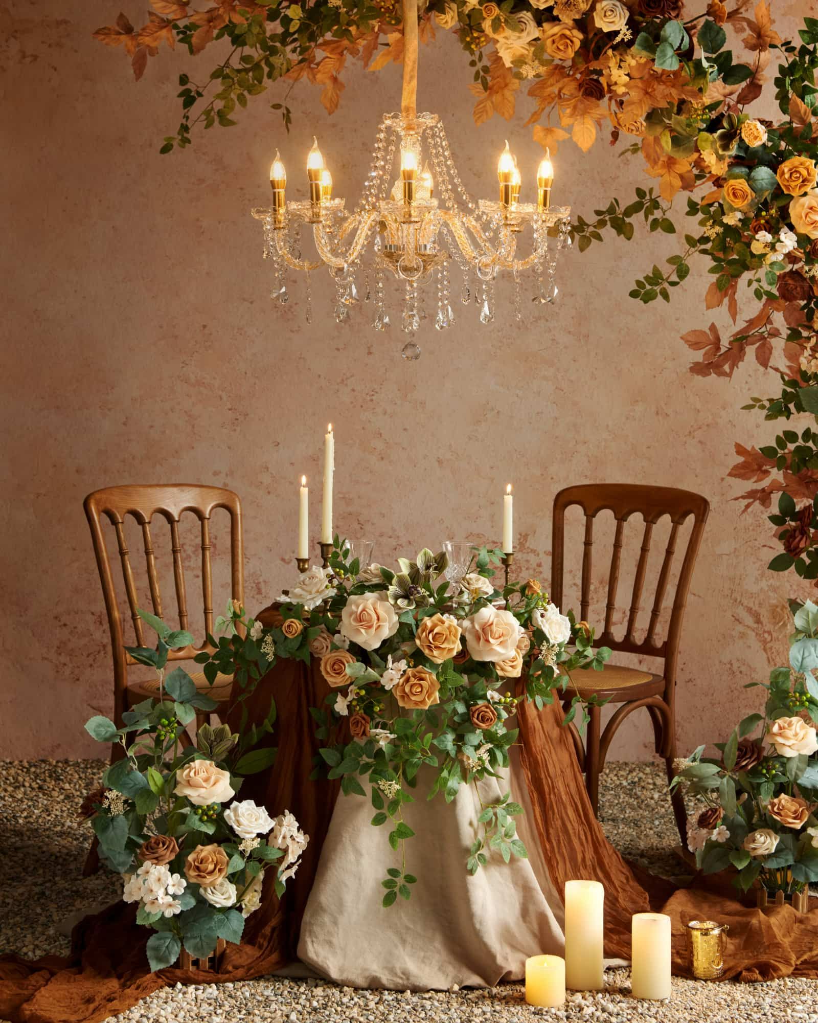 Floral Swags in Sunny Peach & Apricot