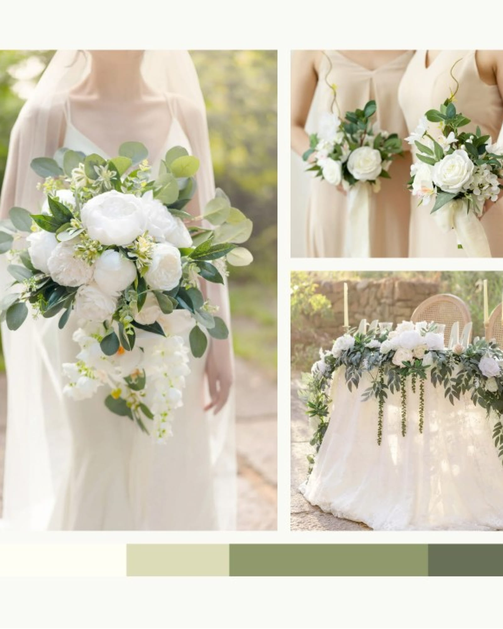 White and Sage Wedding