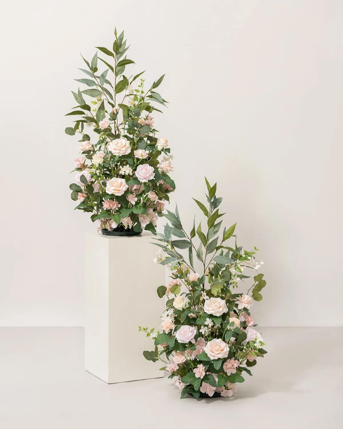 Altar Decor Free-Standing Flowers in Blush & Cream