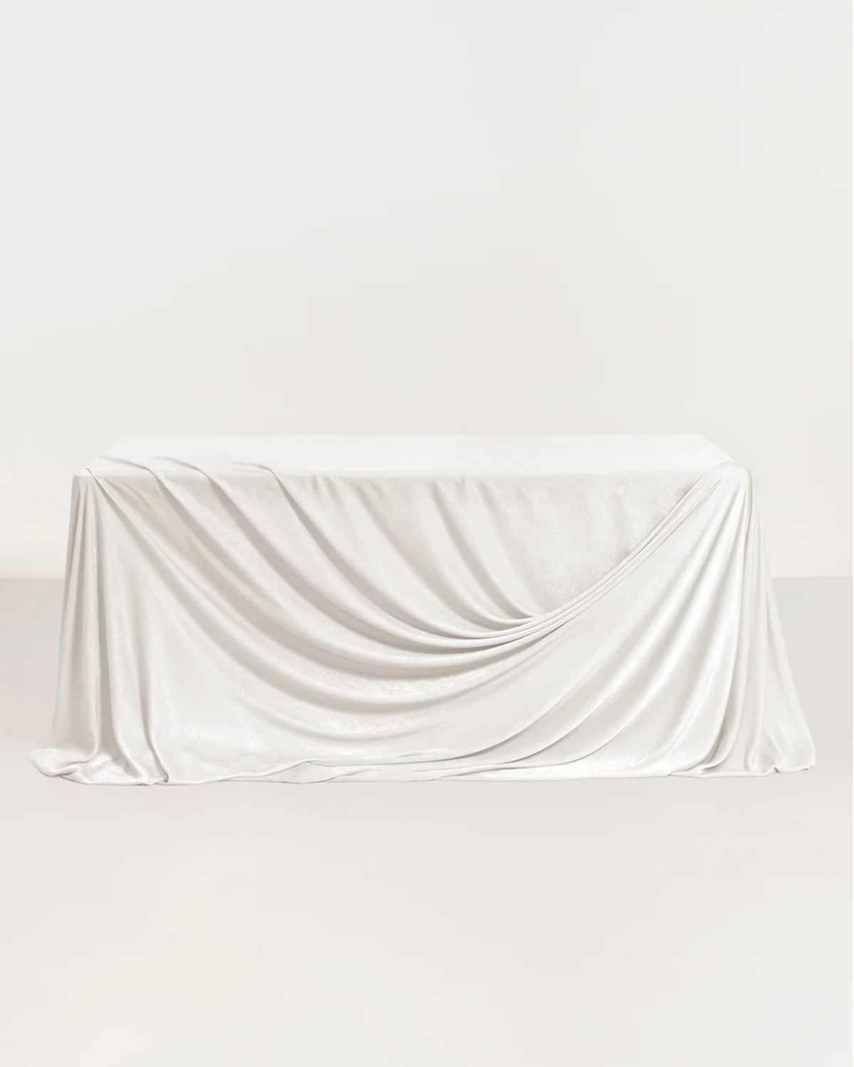 White Lyocell Velvet Tablecloth