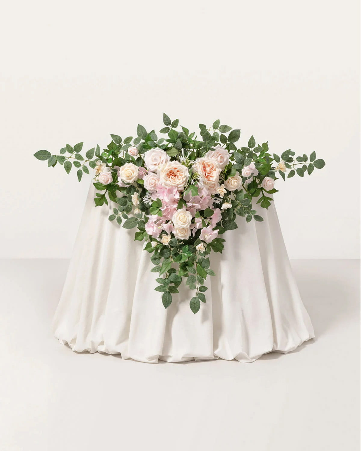 Sweetheart Table Floral Swags in Powder Pink & Cream