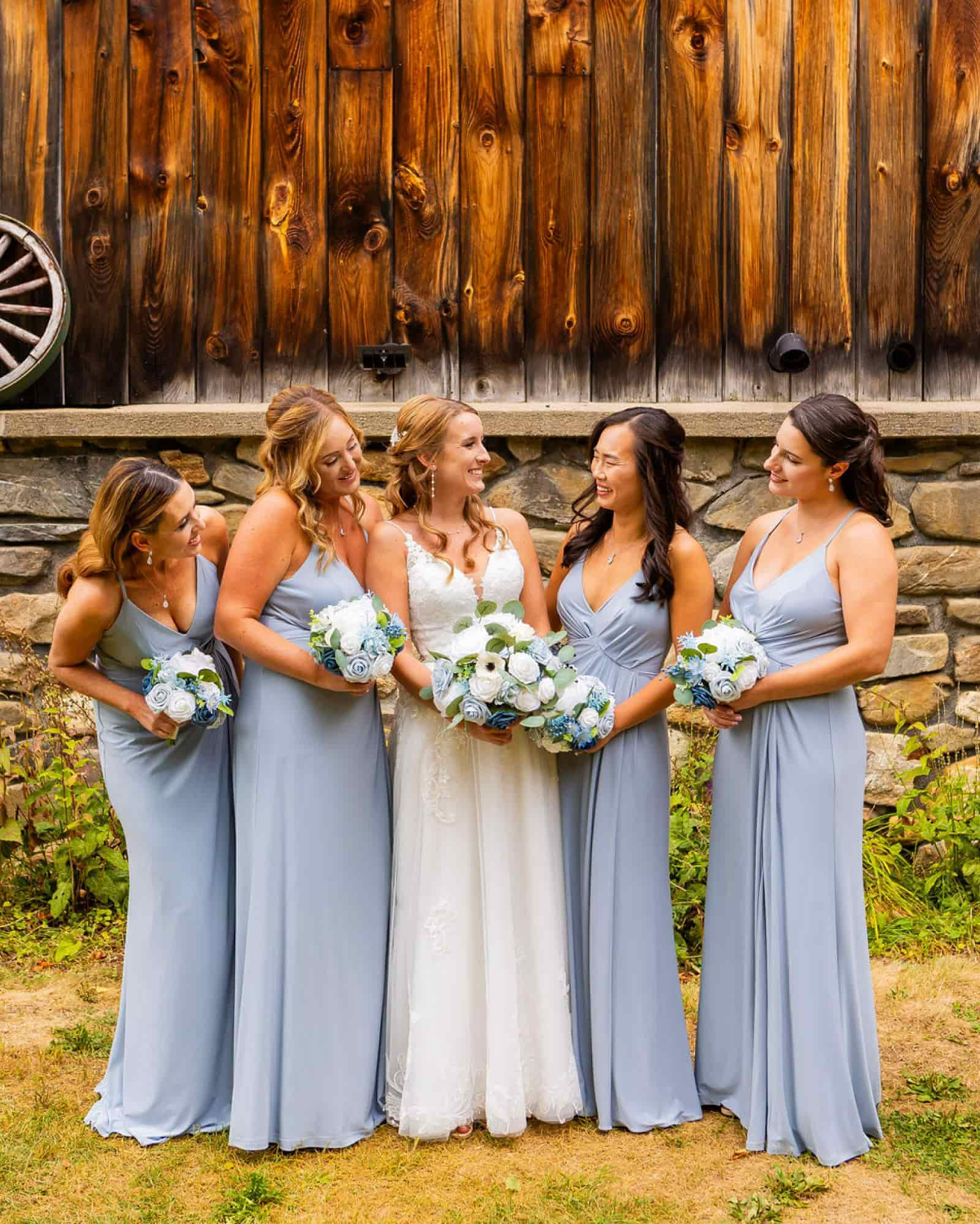 Bridal Bouquet in Dusty Blue