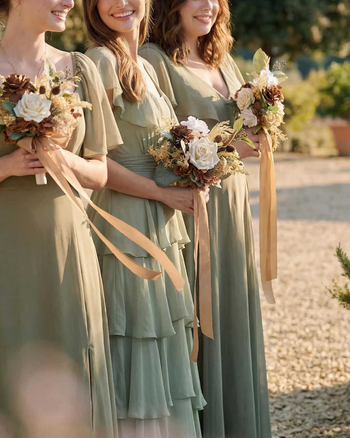 Bridesmaid Posy in Earth Brown & Beige