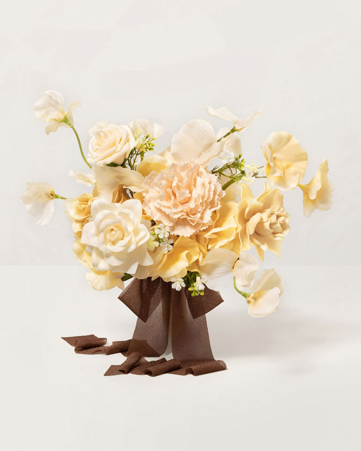 Bridesmaid Posy in Earth Brown & Butter Yellow