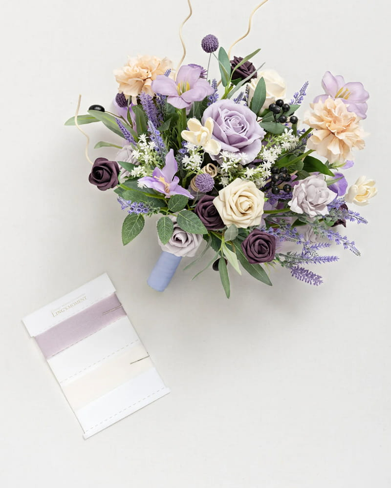 French Lavender & Plum Bridal Bouquet