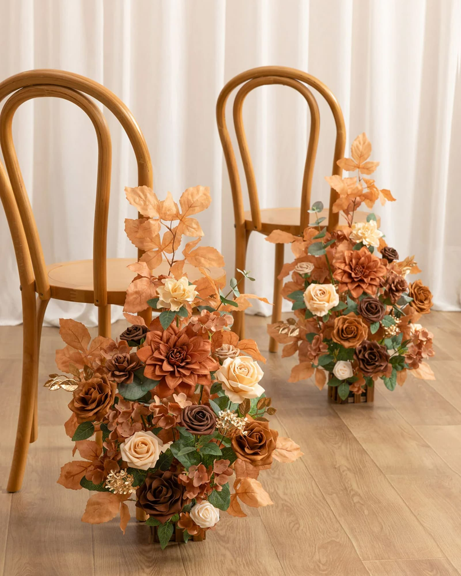 Free-Standing Flowers in Walnut Brown & Burnt Orange