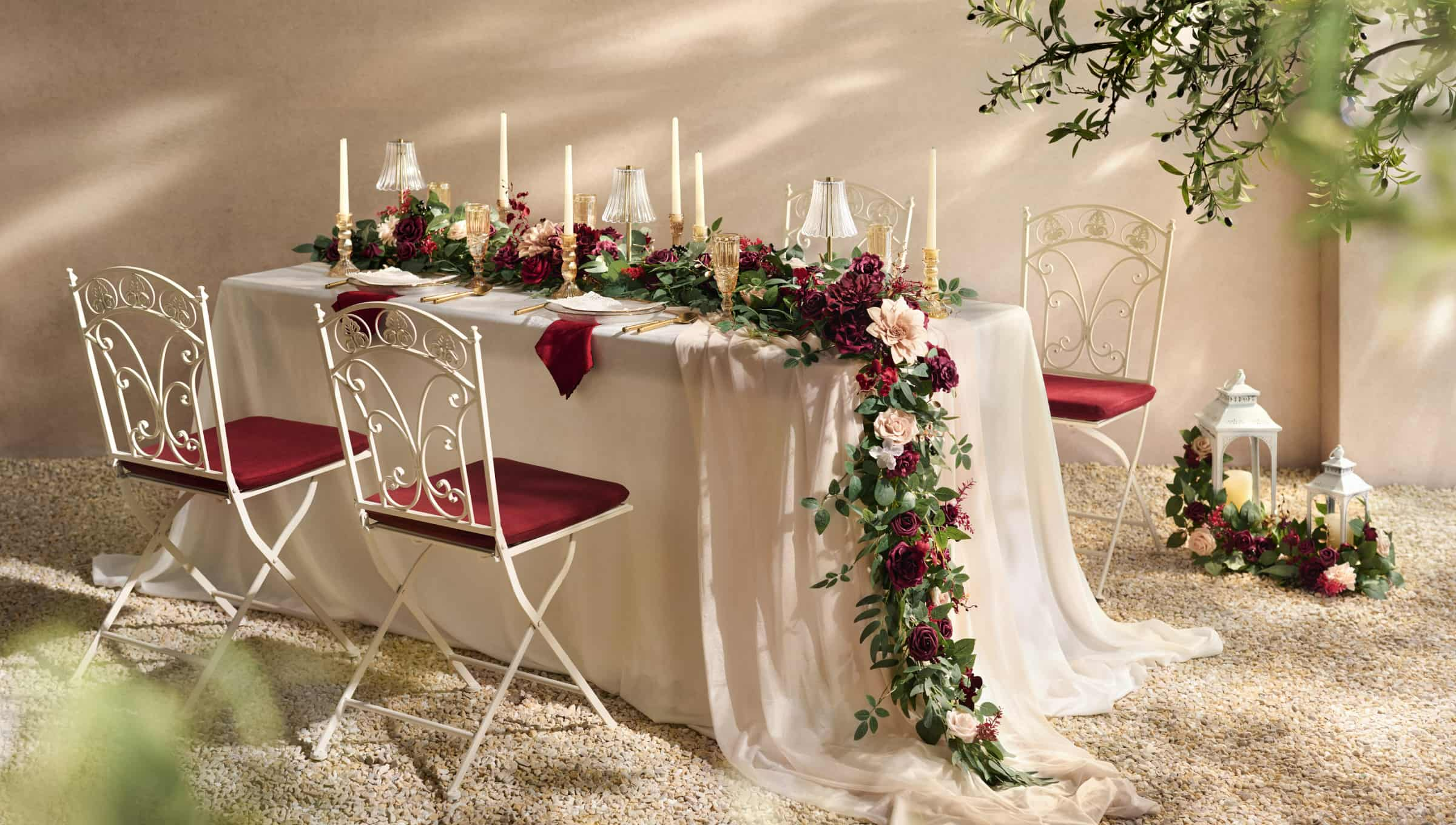 Flower Garland in Romantic Marsala