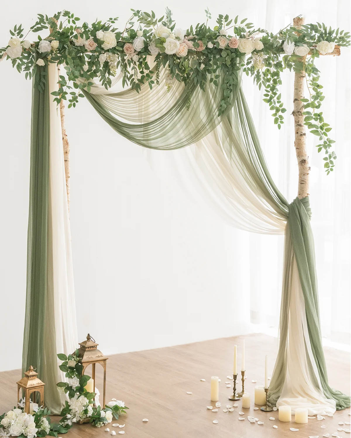 Shades of Cream Arch Draping