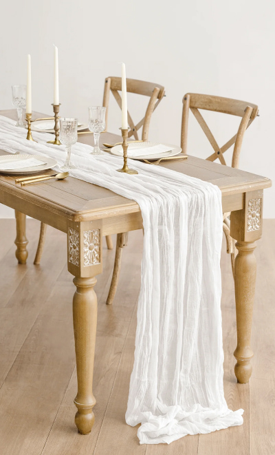 Rustic Gauze Cheesecloth Table Runner 35" w x 10ft/14ft