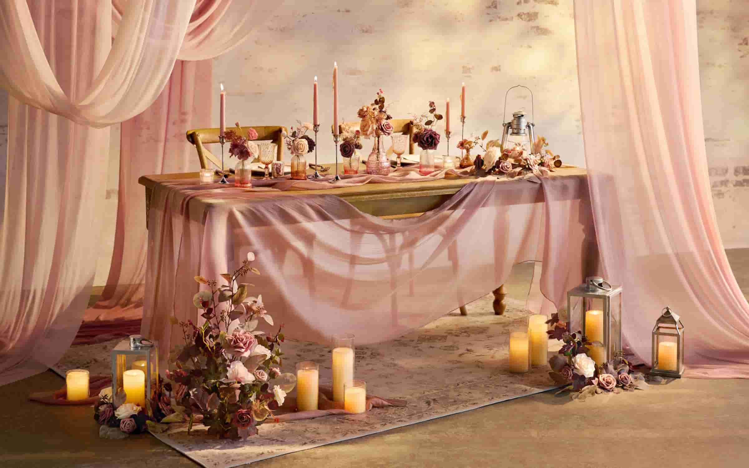 Wedding Arch Drapes in Romantic Marsala