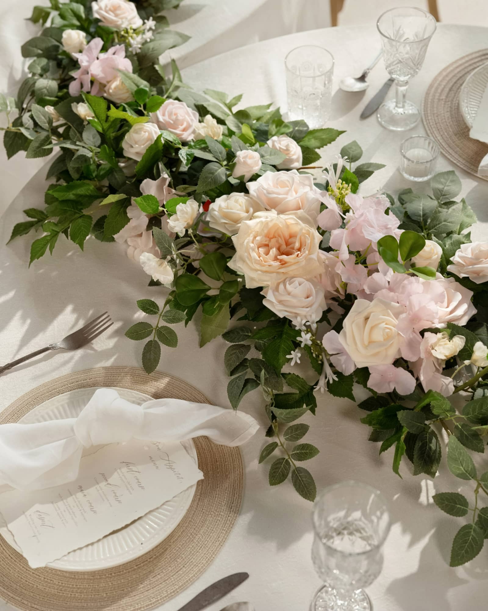 Pink Cream Flower Garland