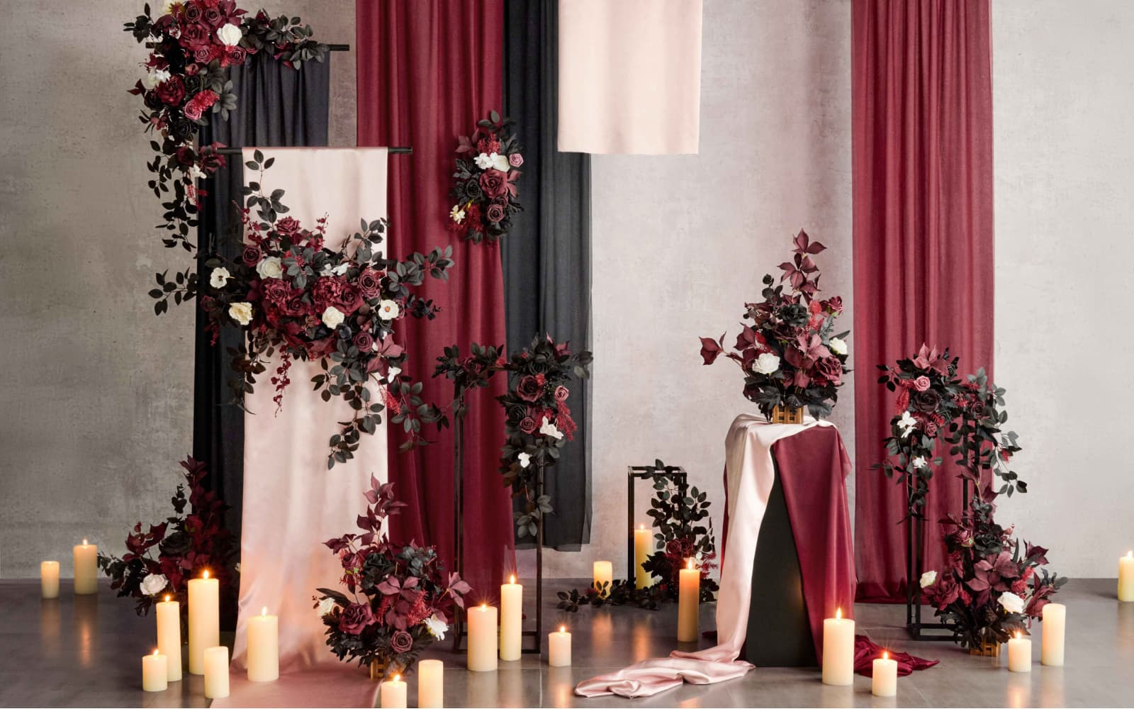 Double Arch Decor Pack in Moody Burgundy & Black | Clearance