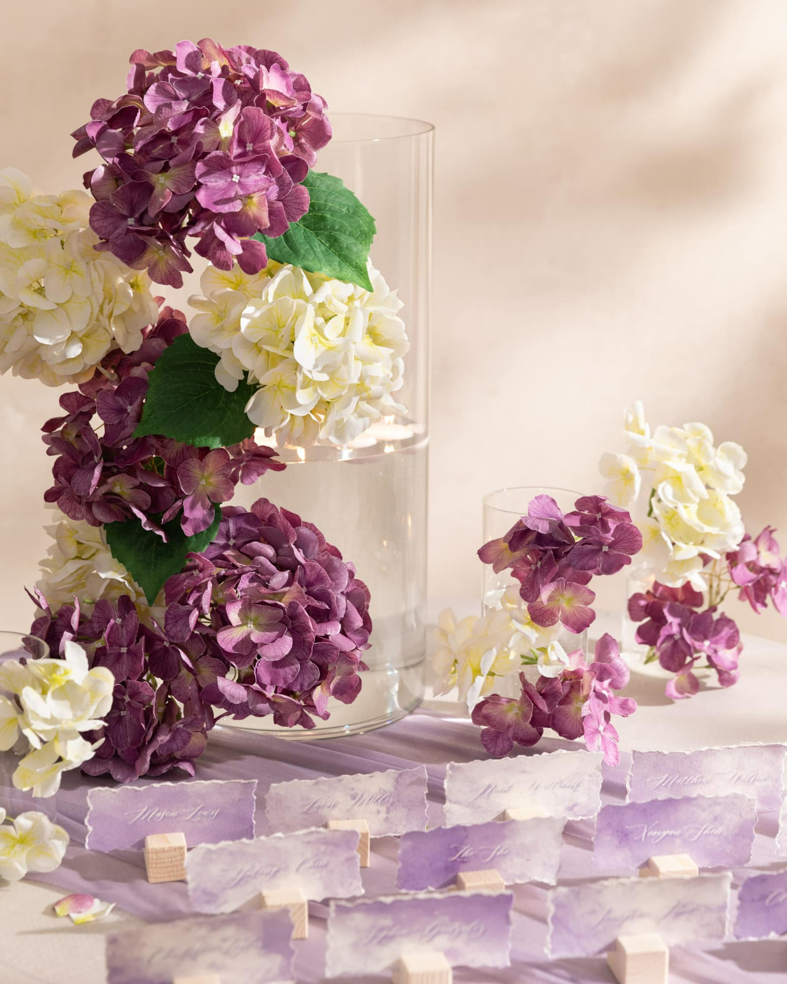 Hydrangeas with Stem - Purple