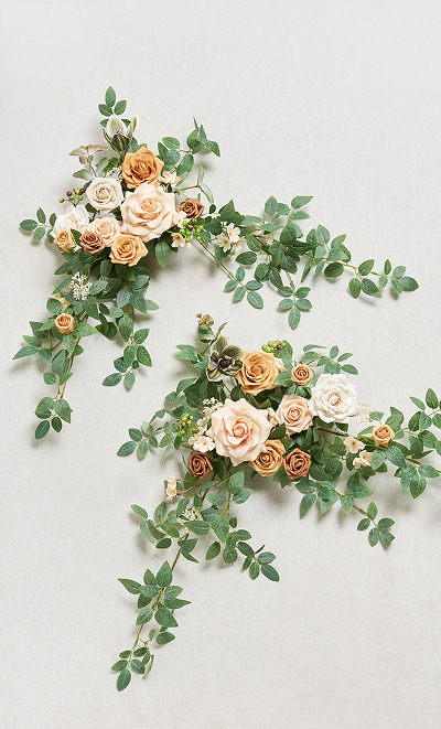 Sweetheart Table Floral Swags in Sunset Terracotta