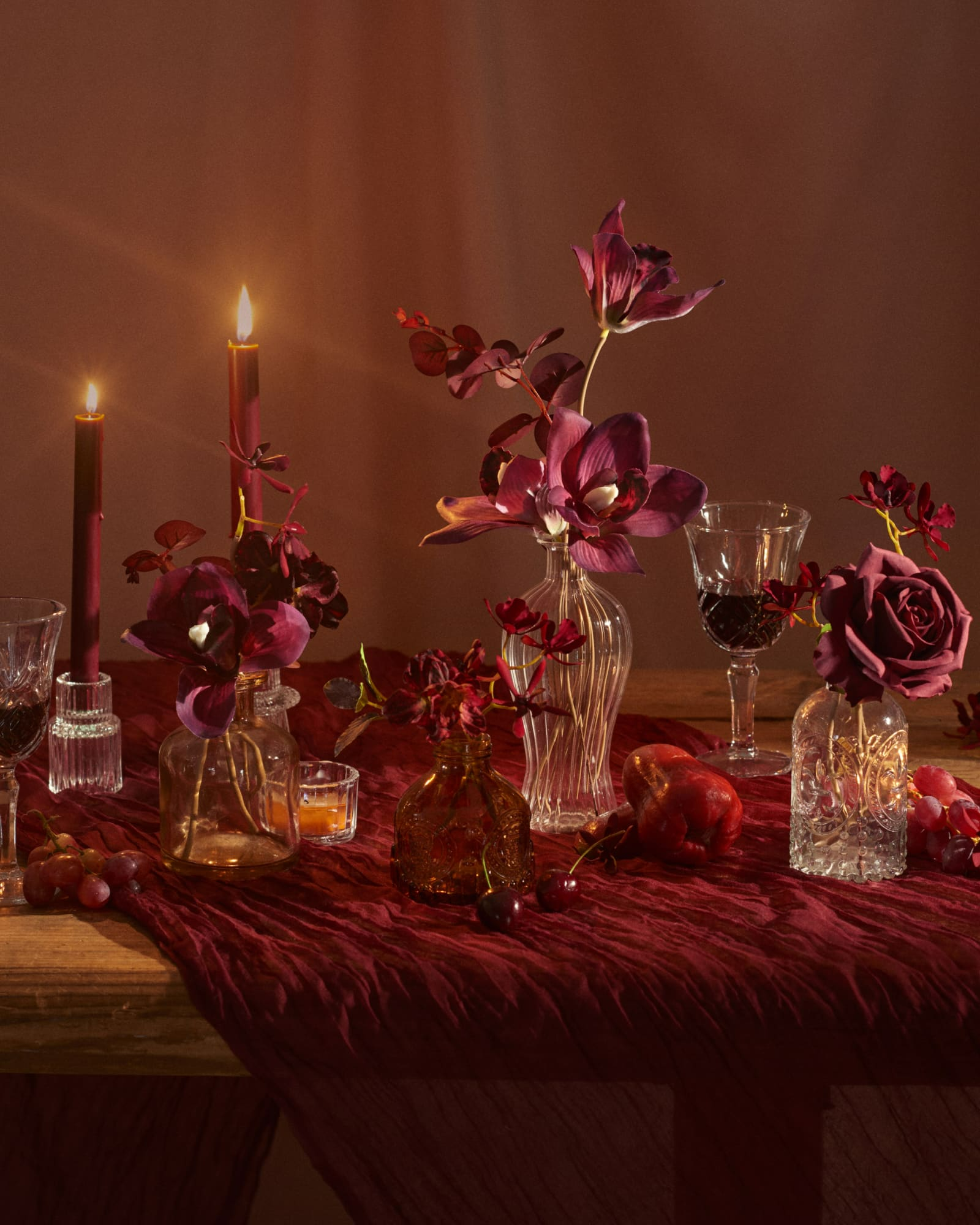 Flower Boxes in Plum Velvet Wedding