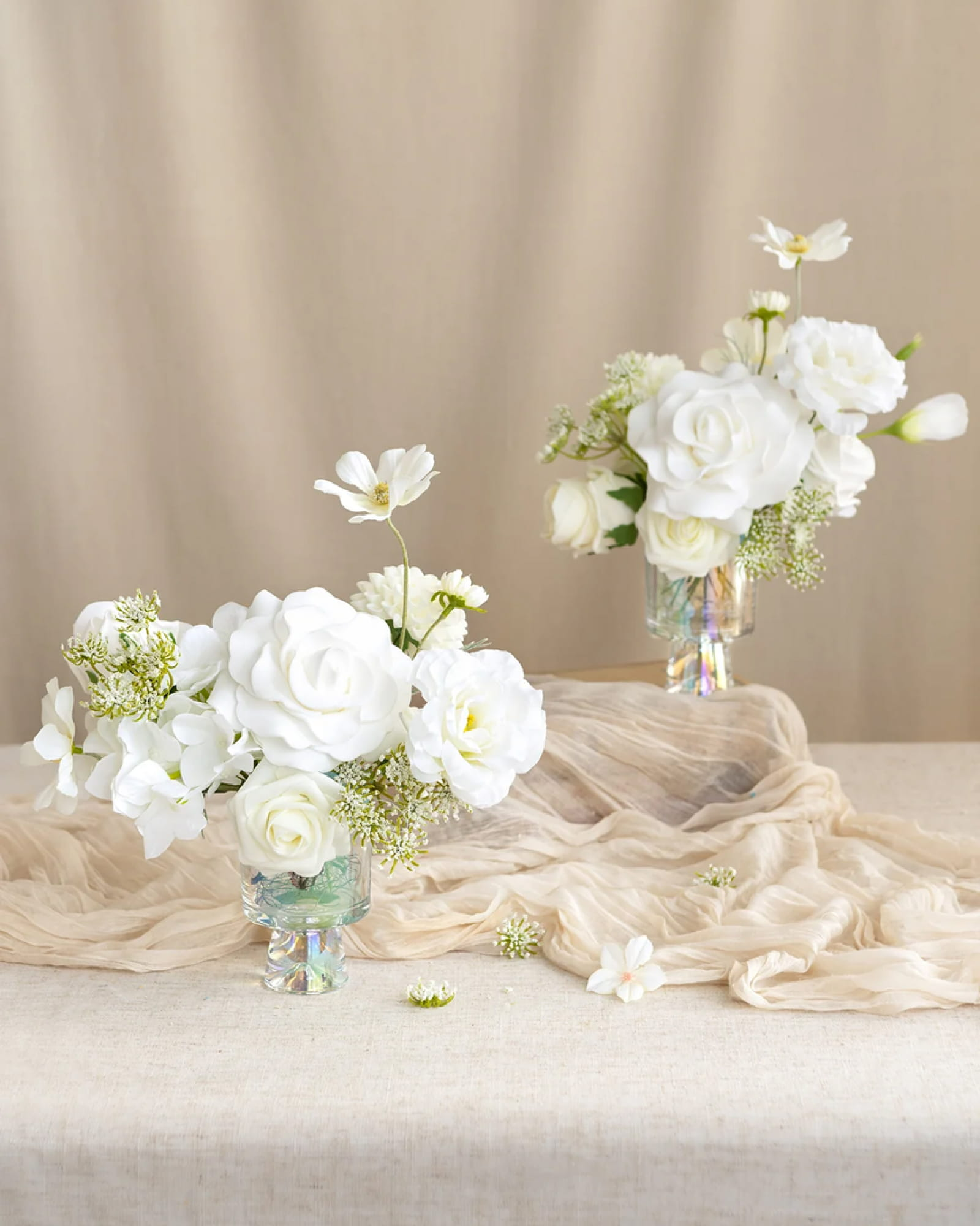 White & Sage Flower Centerpiece